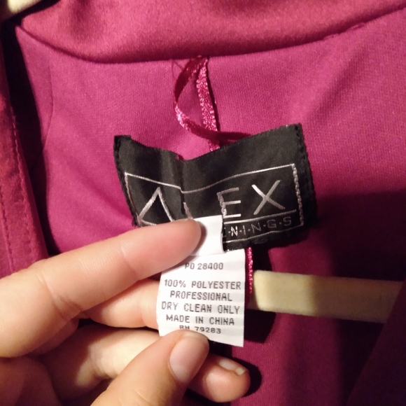 Women's Large Alex Evenings Fuchsia Formal Wear Blouse - Picture 4 of 6